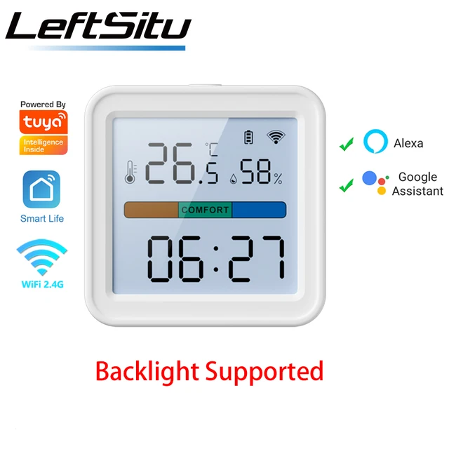 Tuya WIFI Temperature Humidity Sensor Hygrometer Thermometer Smart Home Backlight Smart Life Support Alexa Google Assistant 1