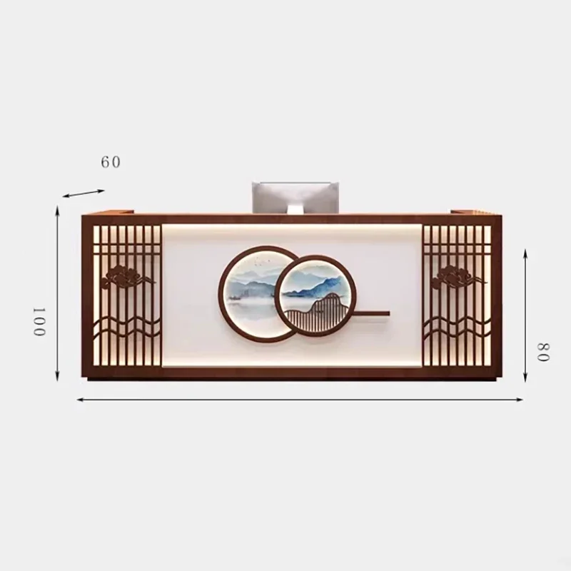 Design Professional Reception Desks Aesthetics Display Vintage Reception Desk Luxury Unique Mostrador Commercial Furniture