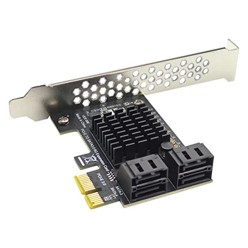 4 Port Computer Card Connectors SATA III PCIe Card 6Gbps SATA 3.0 to PCI-e 1X Adapter/USB 3.0 PCIE Riser Expansion Card