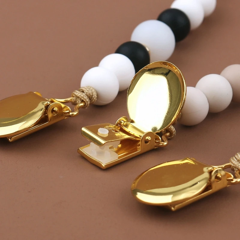 Pacifier Clip Chain Silicone Beads Baby Teething Toys