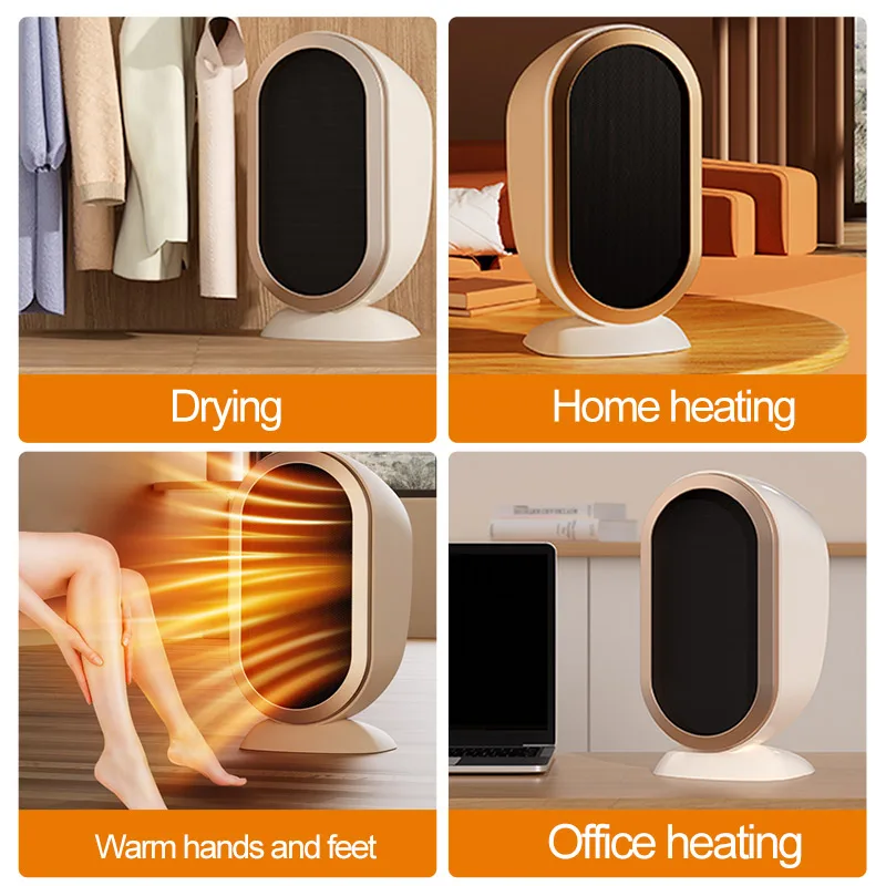 HOMFISHElectric Heater PTC Fast Heating Desktop Warm Air Heater Energy Saving Warmer Fan Warmer Machine Home Desk Fan Air Heater