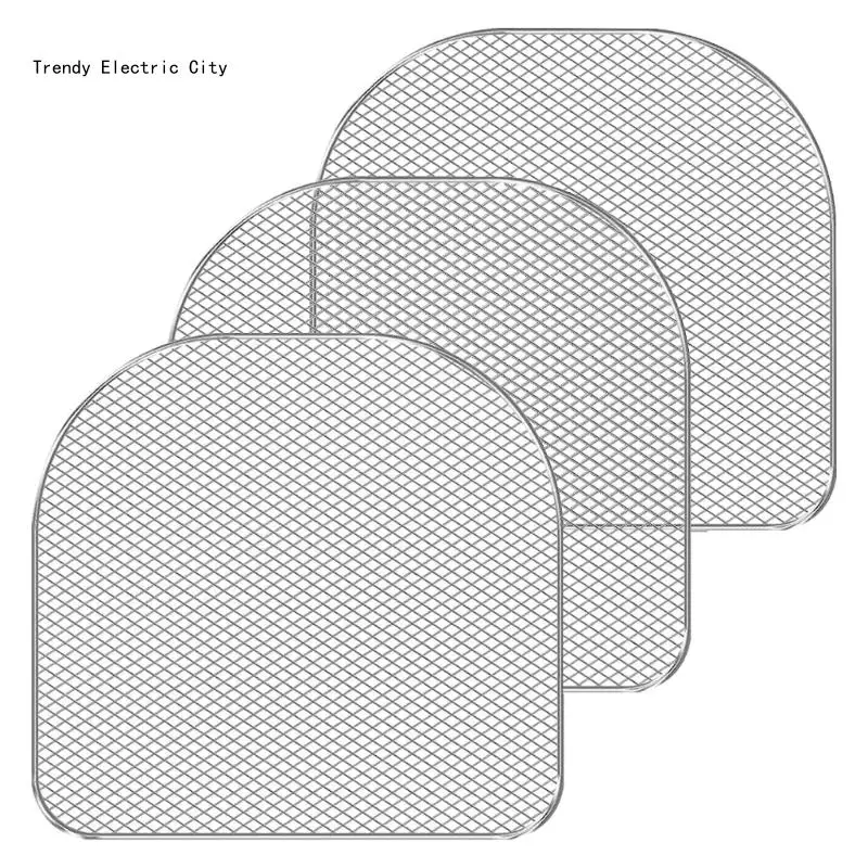 

R9CD 3 Pieces Grill Steaming Rack Food Grade Metal Material Air Fryer Accessories
