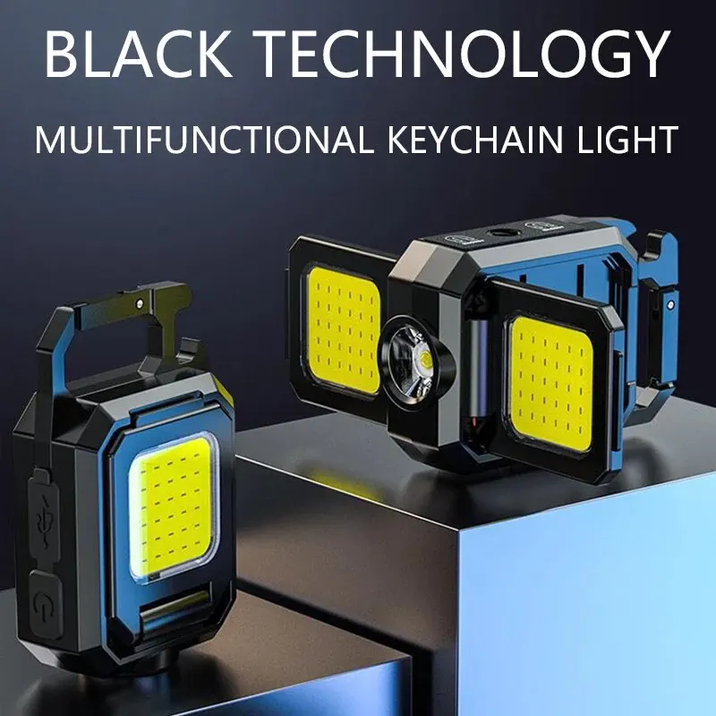 Lampe Urgence Poche Lampe Torche LED Porte-clés - USB Rechargeable, étanche - Pour Randonnée, Travail, Urgences Lampe étanche Pivotante 360