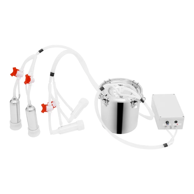 5L/10L/14L Electric Goat Cow Milking Machine Set w/ Milk Bucket| Household Double Head Vacuum Pump Milker