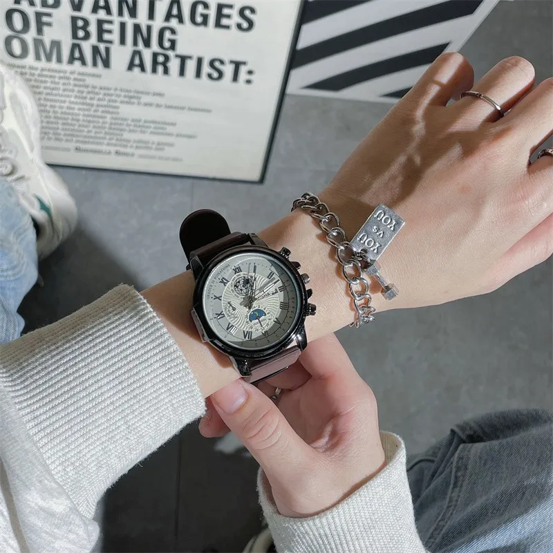 Men's large dial quartz watch for teenagers, high-end and cool personalized watch