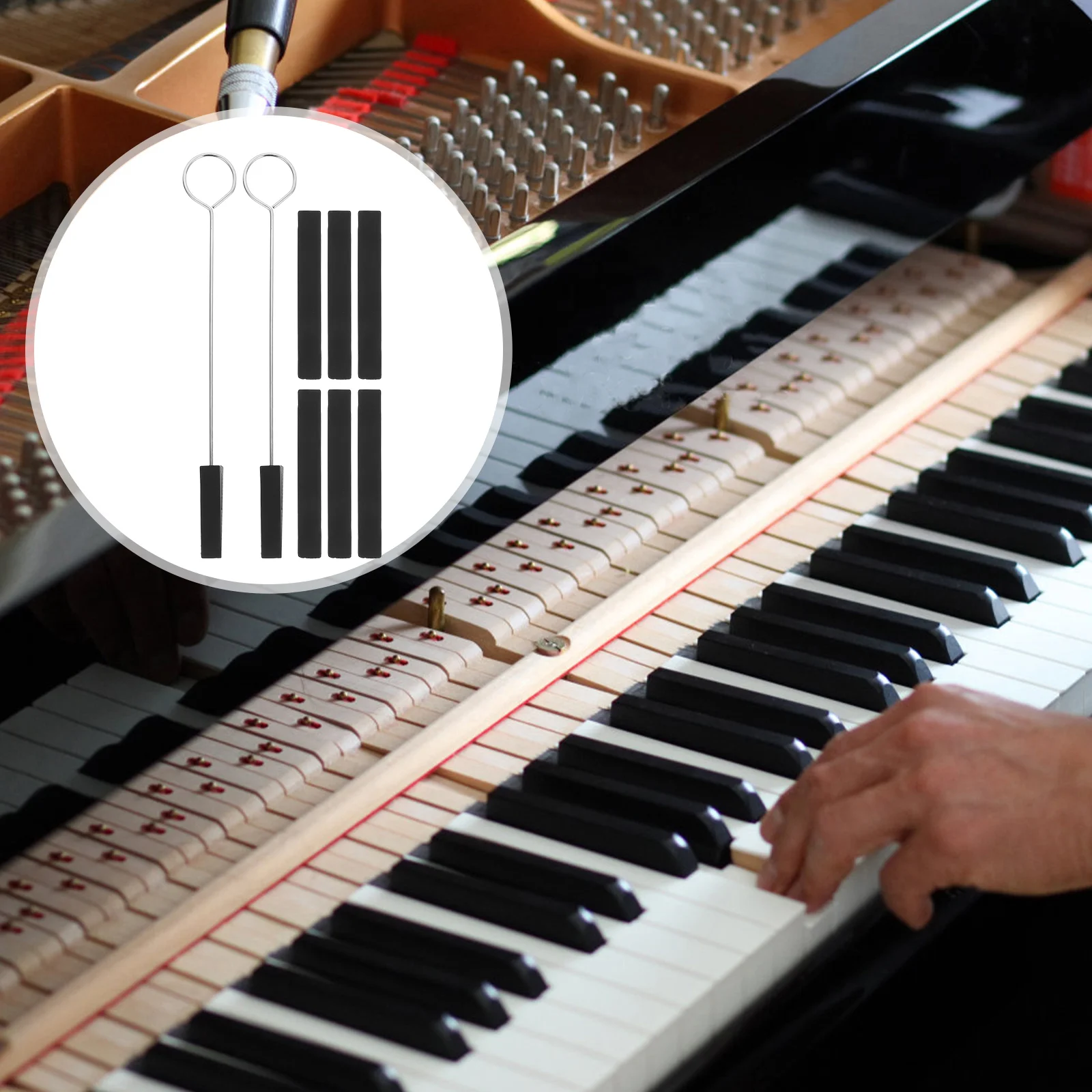 Piano Tuning Kit Damper Blocks Handle Sticks Wrench Tools Repair Tune
