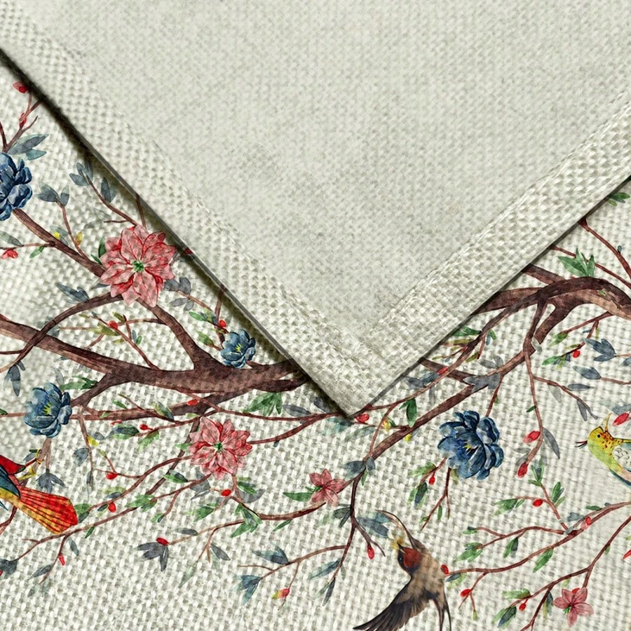 JIT شجرة الطيور الأزهار الجدول عداء 2D طباعة مسطحة...