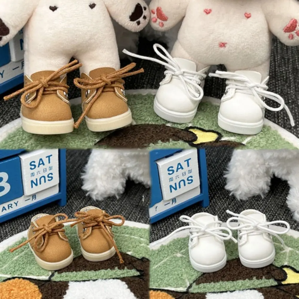 Sitting Party Doll Mini Leather Shoes Universal Sneakers Cotton Doll Leather Shoes PU Cartoon Doll Clothes Shoes