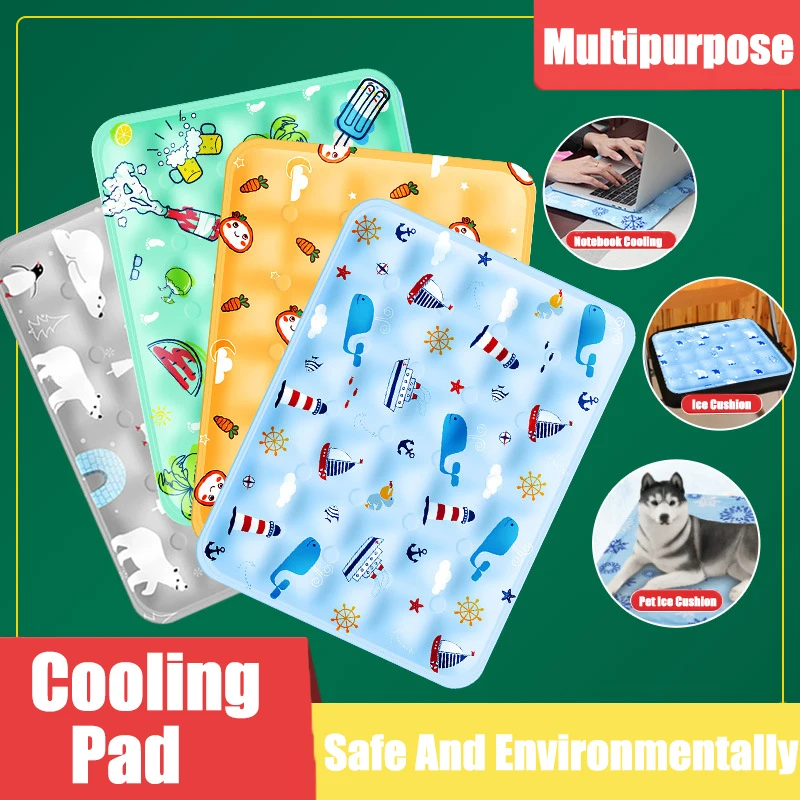 Pet Cooling Mat Dog Cat Sleeping Pad Cool Ice Silk Moisture-proof Mattress Cushion Summer Small Animal Cold Bed