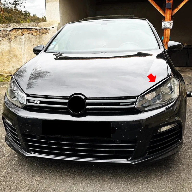 VW 골프 6 MK6 GTI GTR 2008-2013 자동차 액세서리 블랙 헤드 라이트 눈썹 눈꺼풀 커버 장식 트림에 적합