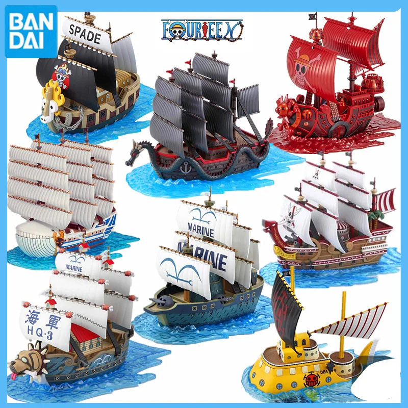 

Original Bandai One Piece Grand Ship Collection Thousand Sunny Going Merry Anime Action Figures Assembly Model Toy For Kids Gift