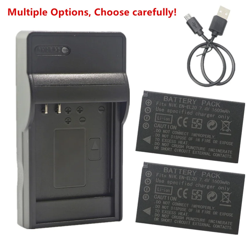 En-El20 Batteria O Caricabatterie Per Nikon Coolpix P950 P1000 A Nikon 1 Aw1 J1 J2 J3 S1 V3