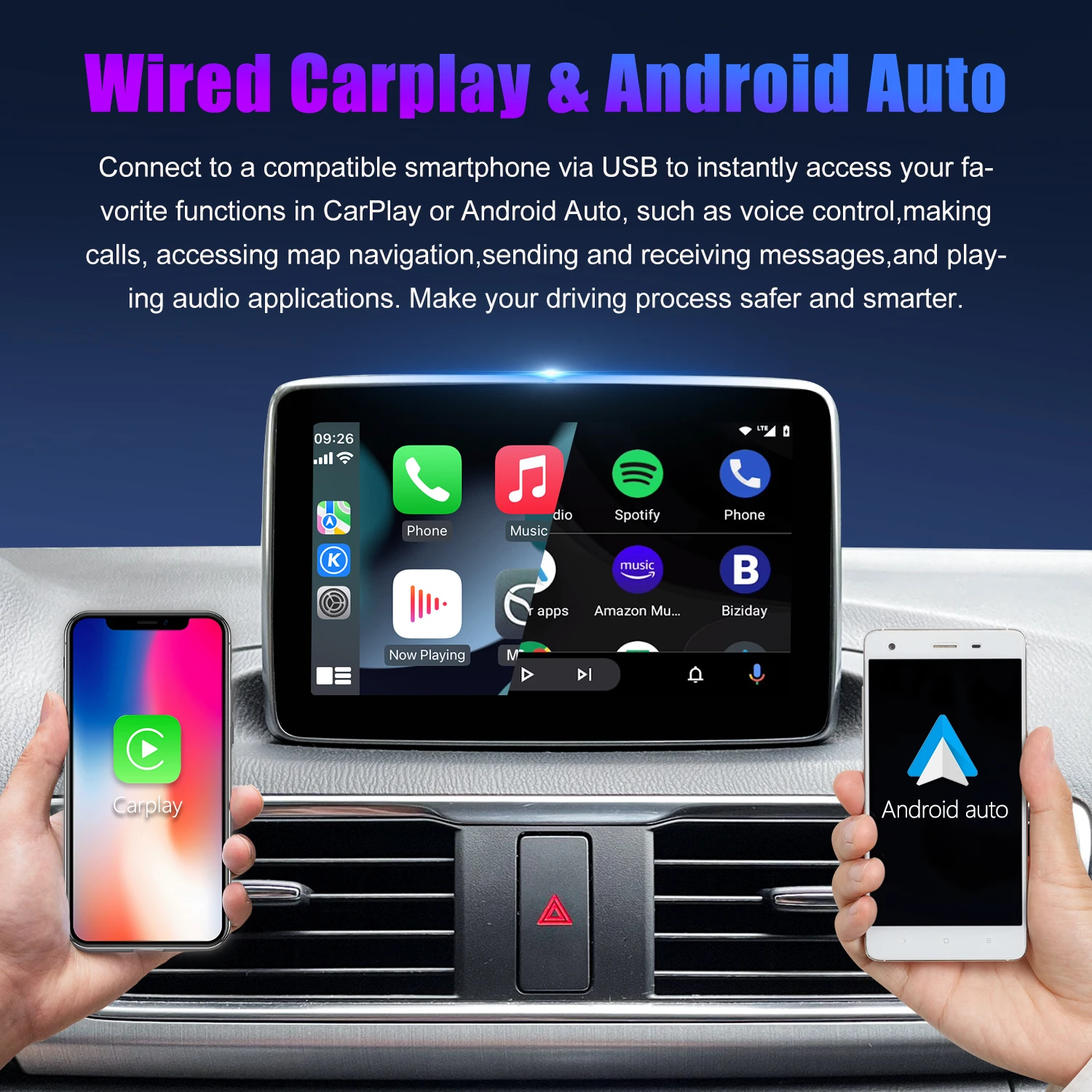 TYPE-C マツダ CarPlay Android 自動ハブ OEM レトロフィット USB