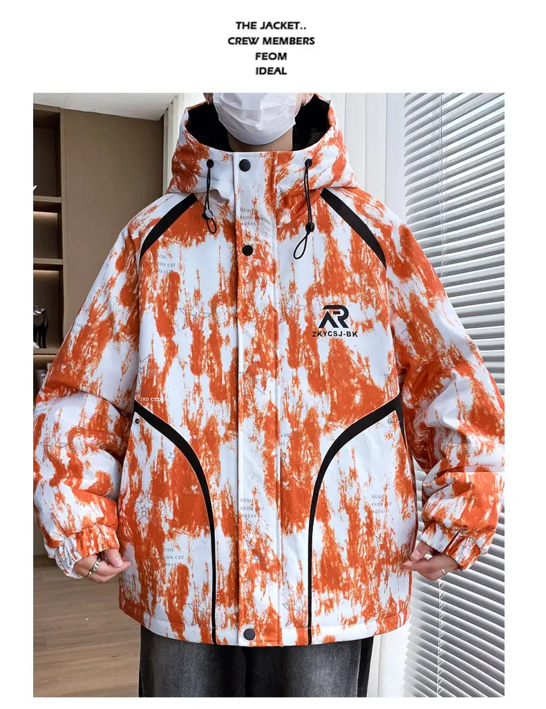 Modische Herren-Plüschjacken mit Kapuze, warm, 2022, Winter, Jugend, hohe Streetwear, Fleece-Mantel, winddicht, dicker Samt, gepolstertes Oberteil – Detail 18