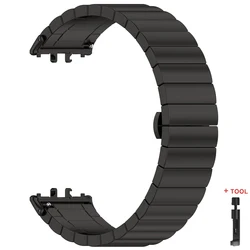 Stainless Steel Metal Strap Replacement Wristband for Smart Bracelet Accessories (Black - Tool)