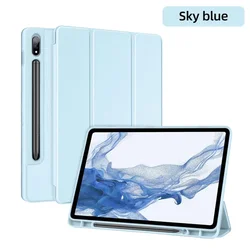 Premium Leather Tablet Smart Case for Tab S11 11inch (Sky Blue)
