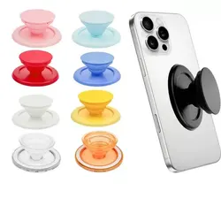 Magnetic Folding Mobile Phone Grip Holder with Expanding Stand and Ring Finger Support (Purple01)