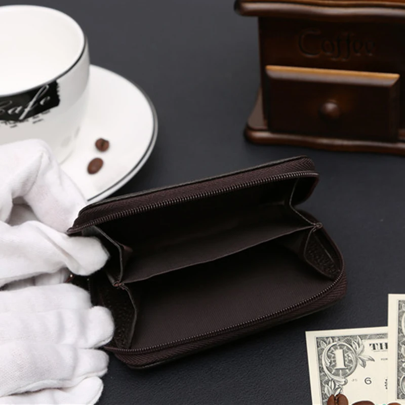 Leather Wallet Mens Wallet Card Holder Wallet Men Cardholder Wallet Cow Leather Mini Credit Card Holders