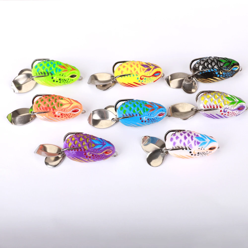 Description Picture 6 of itemFTK 1pcs/2pcs Simulation Frog Bait 4.2cm/5.5g Upgrade Double Hook And Top Swivel Artificial Bait For Bass Catfish Fishing Tools