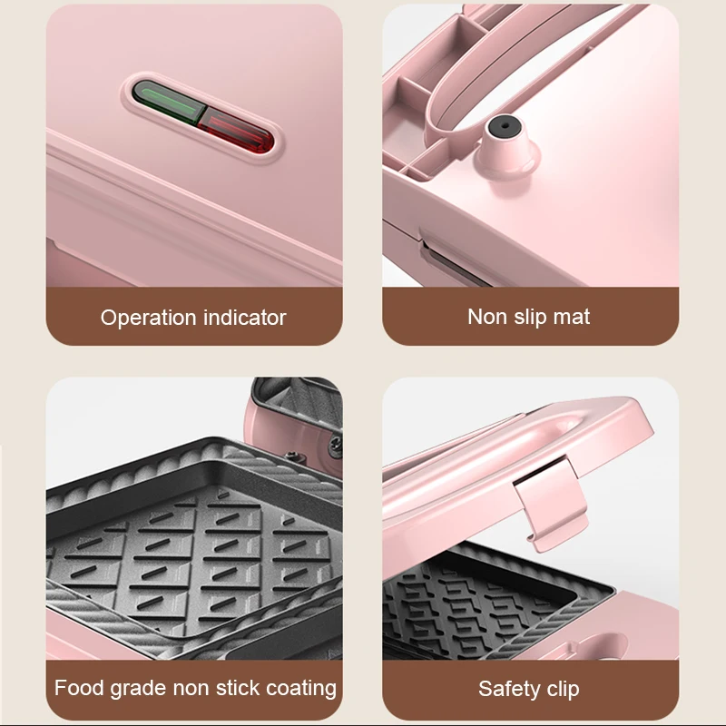 Sandwich Maker Electric Breakfast Baking Machine Egg Omelette Cooker Grill Pan Double-side Bread Pressure Toaster
