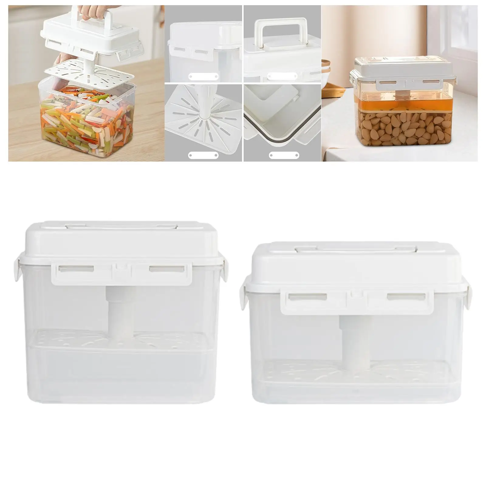 Kimchi Press Ferment Storage Container Leakproof with Press Plate Sauerkraut for Travel Refrigerator Camping Household Picnic