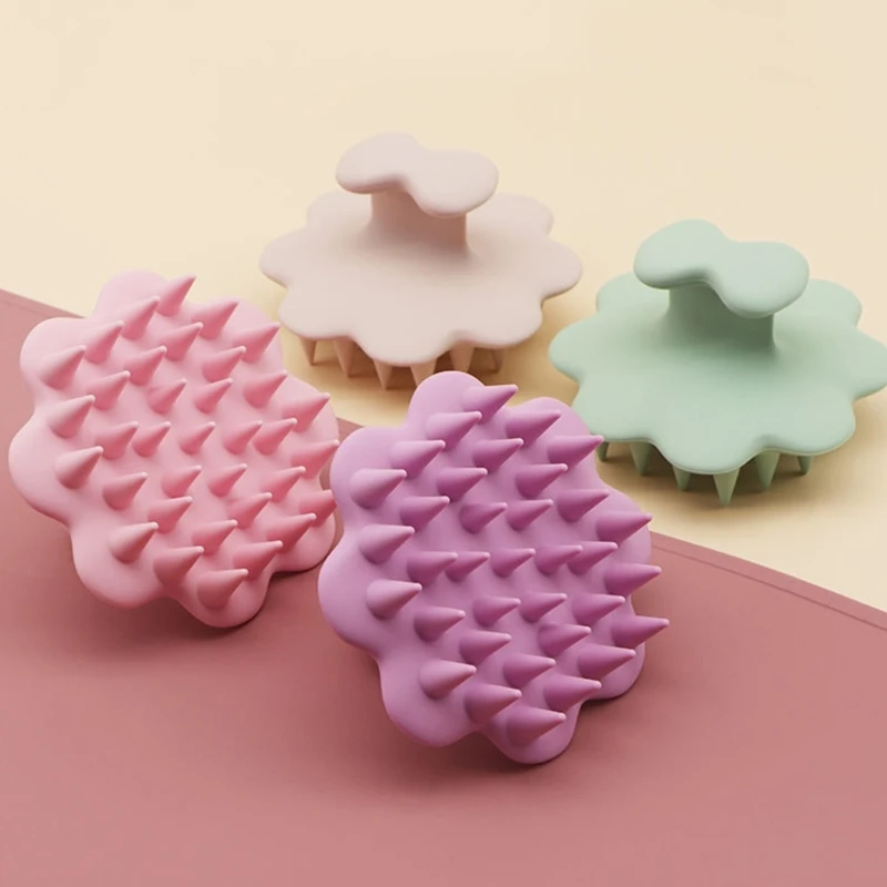 Soft Silicone Baby Head Scalp Massager Shampoo Brush Manual Hair Scrubber with Flexible Bristles Baby Hair Scrub Brush Care