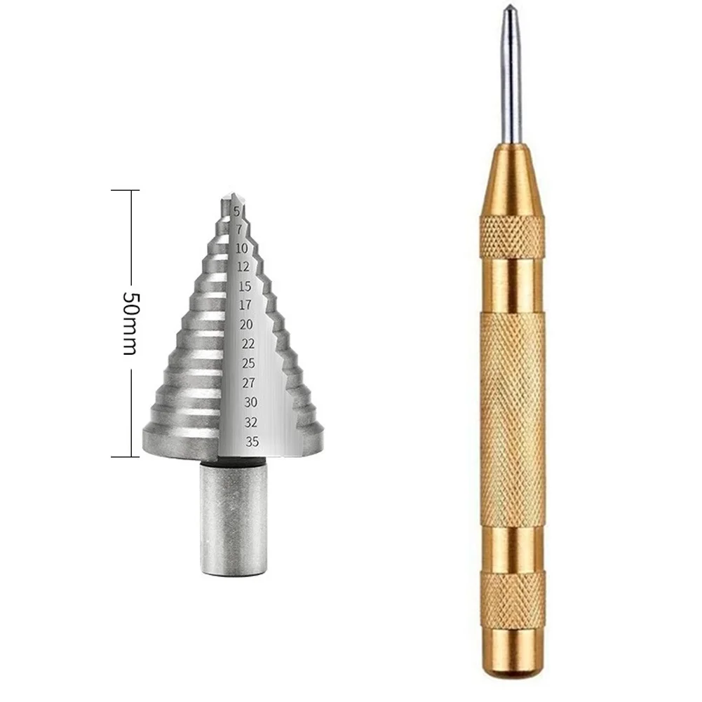 

Premium 535mm Step Drill Bit Durable HSS Construction Double Cutting Blades Three Sided Shank Perfect for Hole Enlargement