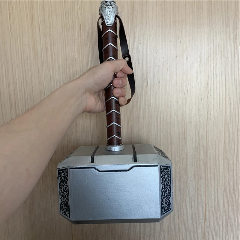 1:1 Thunder Hammer Weapons 44cm Hammer Cosplay Model Role Playing Belt Decor Stage Props Carnival Toy Gift Rubber 4