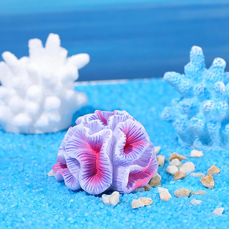 Mini Resin Coral Seaweed Aquarium Decoration Ornament for Fairy Garden Micro Landscape