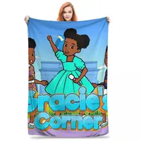 Gracies Family Corner Cute Phonic's Song Blanket Flannel Portable Throw Blankets Sofa Throw Blanket For Couch Bedding Office 2