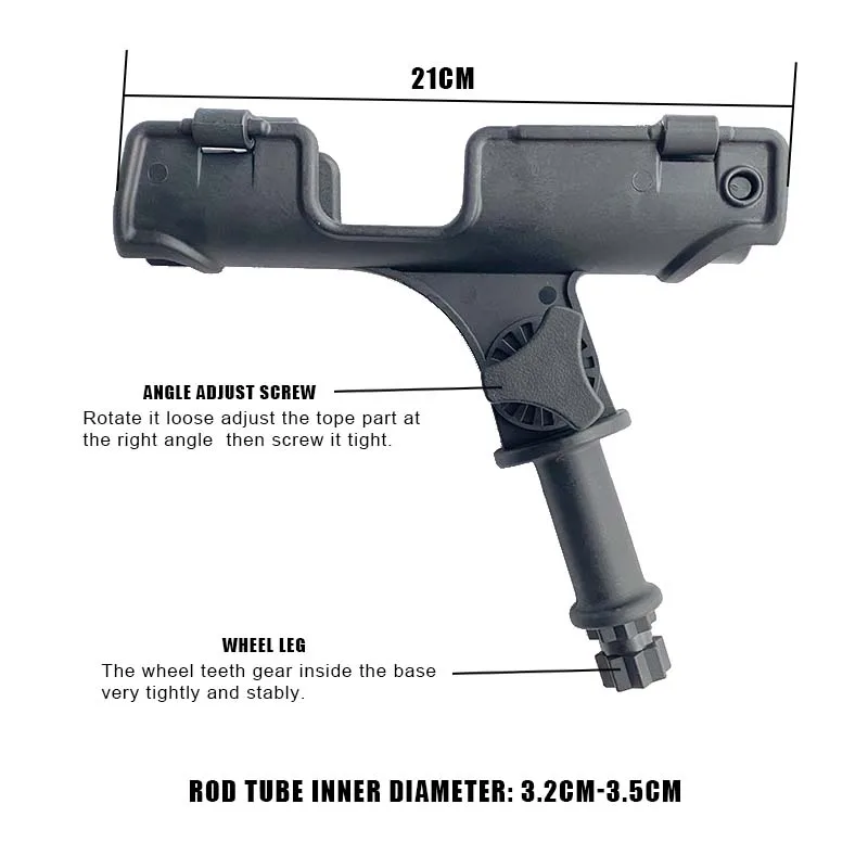 Solarmarine Kayak Fishing Rod Holders for Boats with Large Clamp Opening 360 Degree Adjustable Pole Racks Folding Bracket