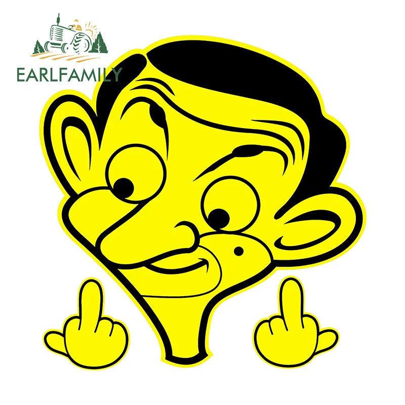 

EARLFAMILY 13 см x 12,7 см для mr Bean средний палец Автомобильная наклейка Водонепроницаемая мотоциклетная наклейка защита двери автомобиля креативный Декор RV