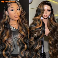 Perruque Lace Frontal Wig naturelle Body Wave à reflets P1B-30, 13x4, 13x6, HD, pre-plucked, ombré 200% 2