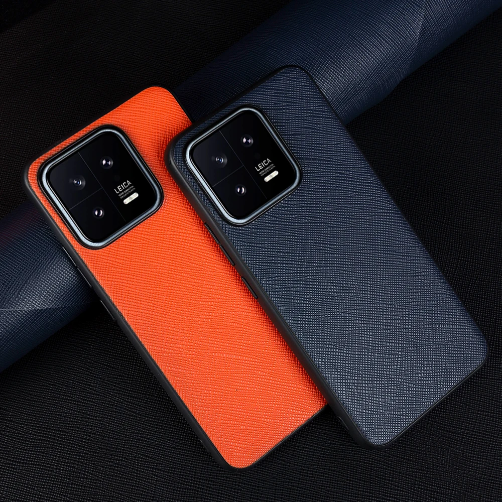 Luxury Cowhide Genuine Leather Case For Xiaomi 13T Pro 13 Women And Men Business Slim Back Cover Shockproof Protect Camera Lens 2