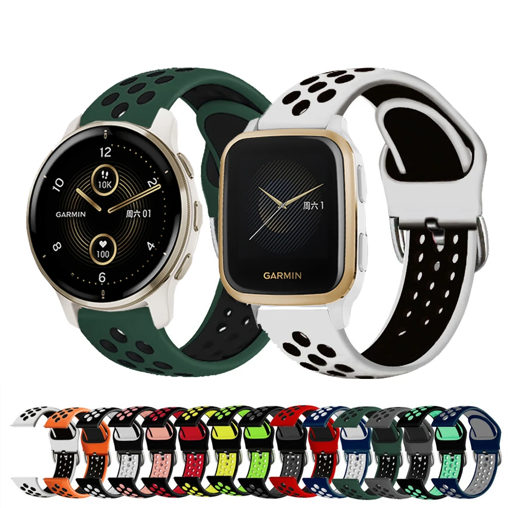 Bracelet De Montre Intelligente 20Mm 22Mm Pour Garmin Venus 2 Plus/Sq, En Silicone À Dégagement Rapide Pour Bracelet Garmin Venus 2/Vivoactive 3 4