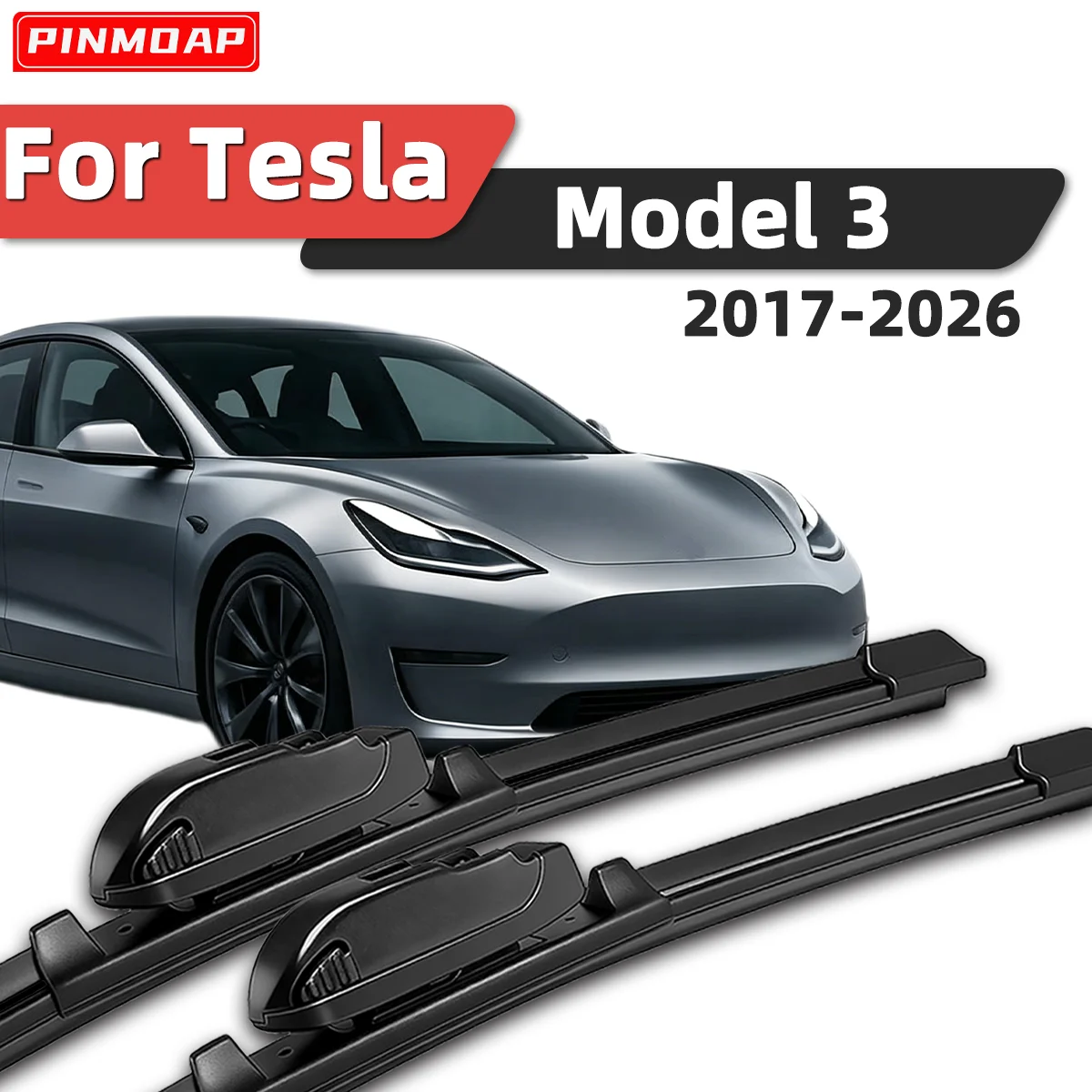 PINMOAP 2pcs Front Windshield Silent Wiper Fit For Tesla Model High Quality Silent Front Wiper Automotive Parts