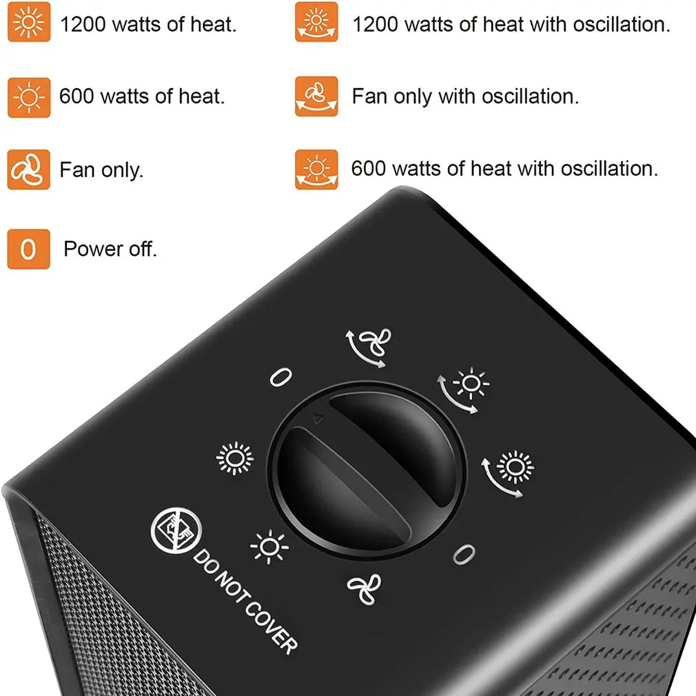 Heater Household Desktop Portable High Speed Regulating Electric Heater Air  Circulation Tower Fan Heating Electric Heater Fan | AliExpress