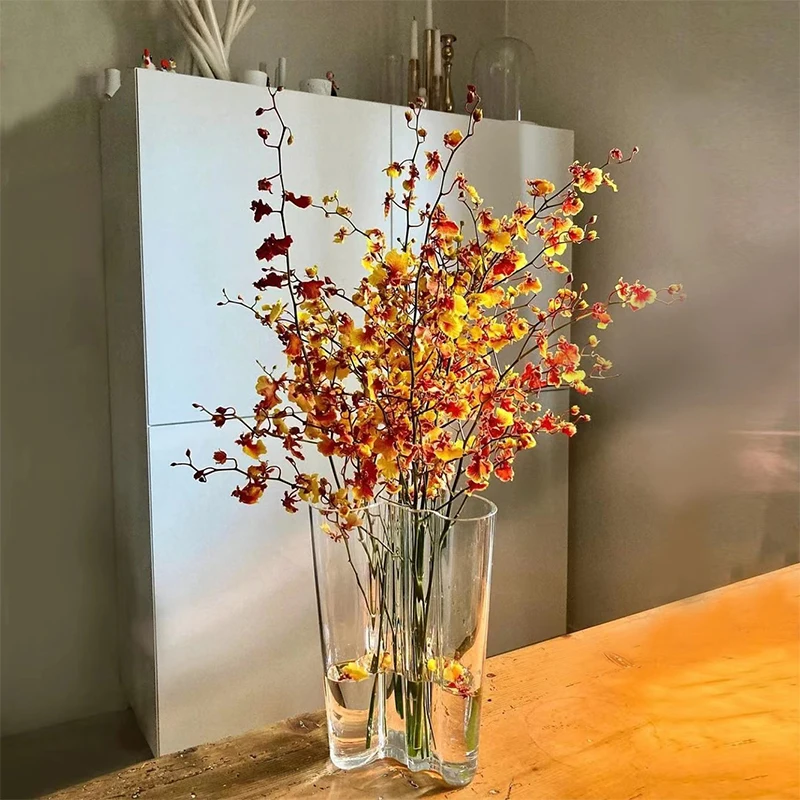 Nordic Minimalism Crystal Glass Vase Home Hotel Living Room Tabletop Decoration Vase Handmade Transparent Vases Size16x20cm 4
