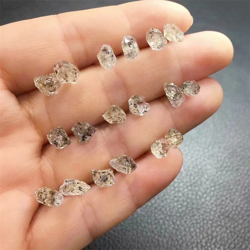 

S925 Natural Pakistan Herkimer Diamond Earrings For Women Charms Handmade Fortune Energy Amulet Jewelry Gift 1pair