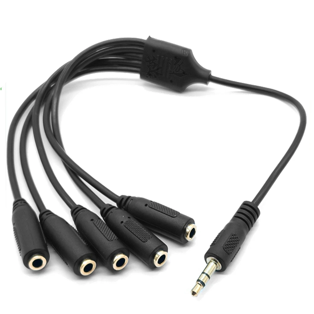 

3.5mm three in one audio cable, one male, four female, and five audio conversion cables, connecting cable, multi in one earphone