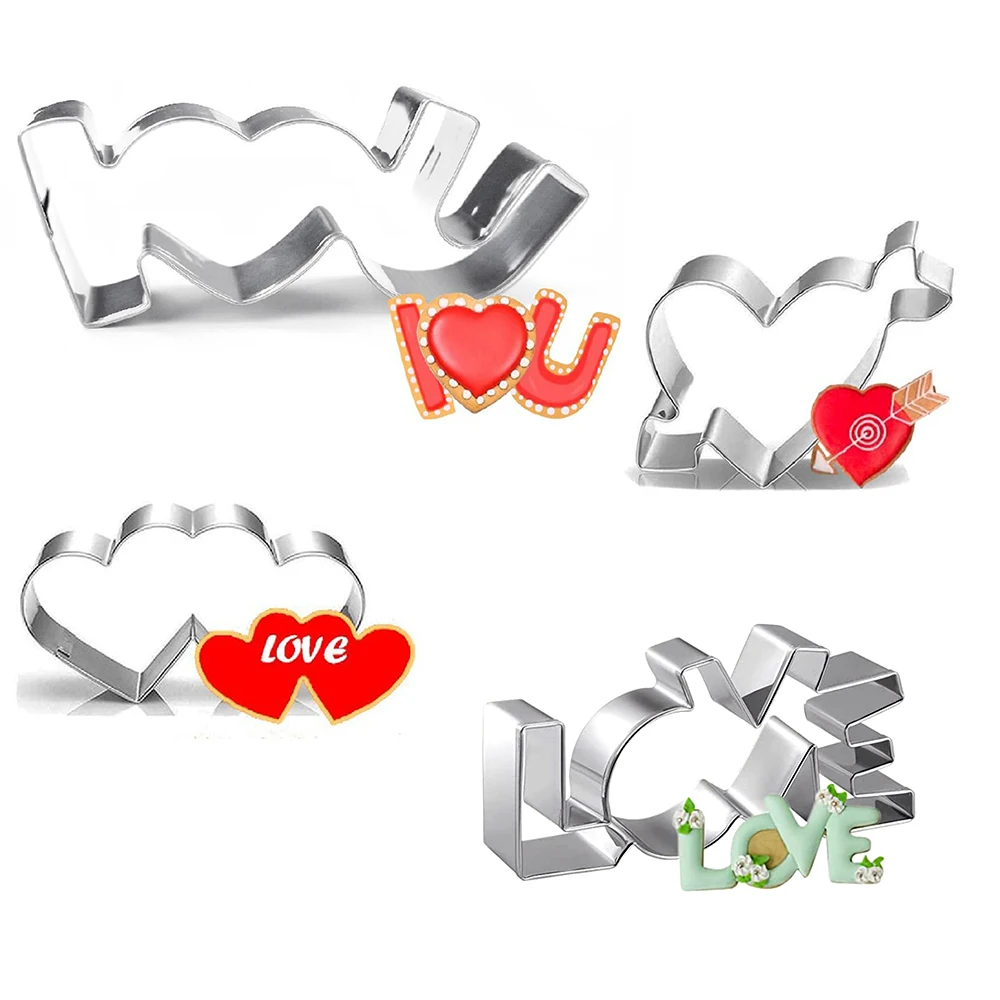 

DIY Love Heart Shaped Stainless Steel Cookie Cutter Mould Biscuit Fondant Pastry Cake Decorating Baking Tools Kitchen Bakeware