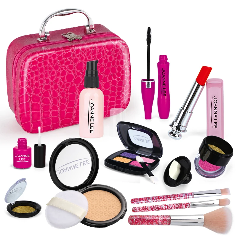 Children Makeup Cosmetics Pretend Playing Box Princess Make Up Girl Toy Play Set Lipstick Eye Shadow Safety Nontoxic Kit Toy Kid makeup toy princess pretend toys cosmetics set