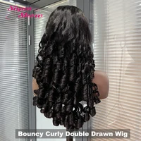 Perruque frontale bouclée rebondissante Fummi Double tirage cheveux bruts 13X4 HD perruques de dentelle 100% perruques de cheveux humains pour les femmes 5X5 HD perruque de fermeture de dentelle 3