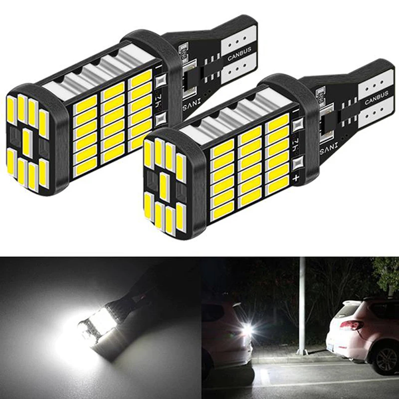 

2Pcs DC 12V Canbus 4014 45SMD LED Bulb Car T15 W16W Backup Turn Signal Tail Light Reverse Lights 6000K