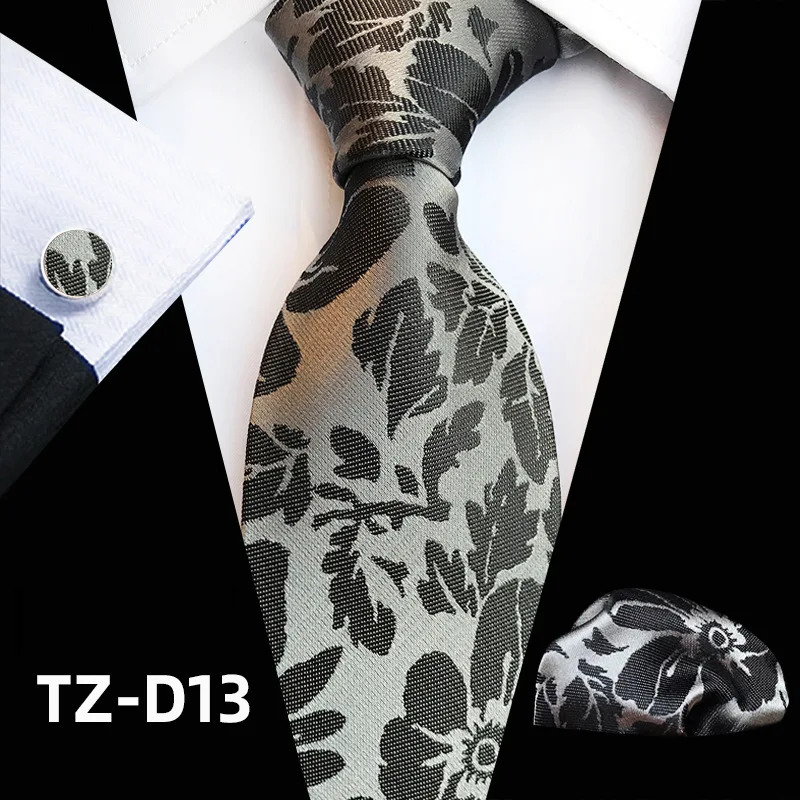 HUISHI Business Herren Krawatte Handgefertigte Krawatte Set 8 cm Krawatten Männer Formale Luxus Hochzeit Hochwertige Gravata Anzug Zubehör – Detail 16