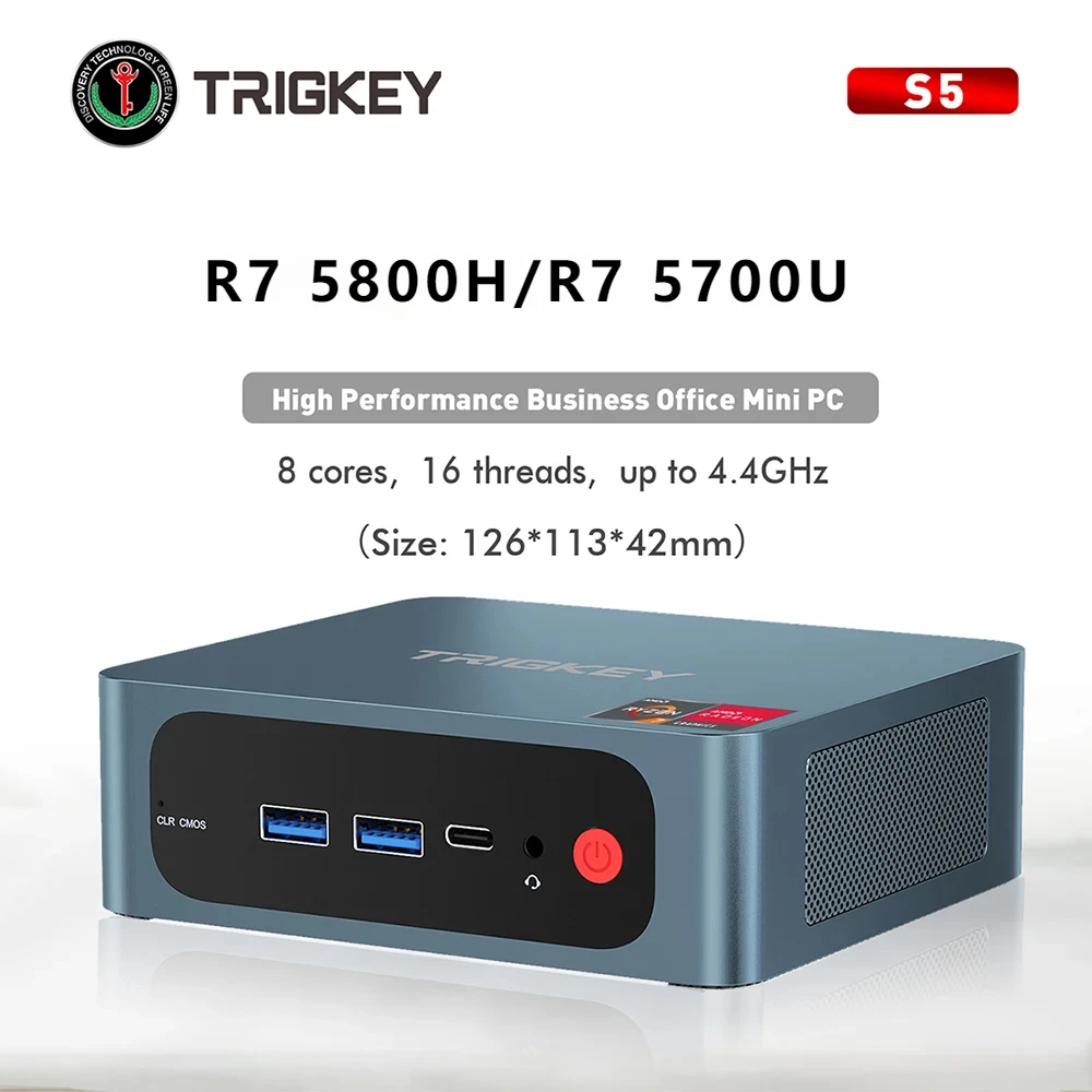 TRIGKEY S5 Ryzen 7 5700U MINI PC DDR4 16GB 500GB NVMe SSD