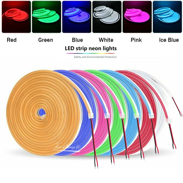 Tira de luces Led adhesiva para habitación, cinta Flexible impermeable,  color blanco, rojo, azul y rosa, CA 220V, 2835, 120led/m - AliExpress