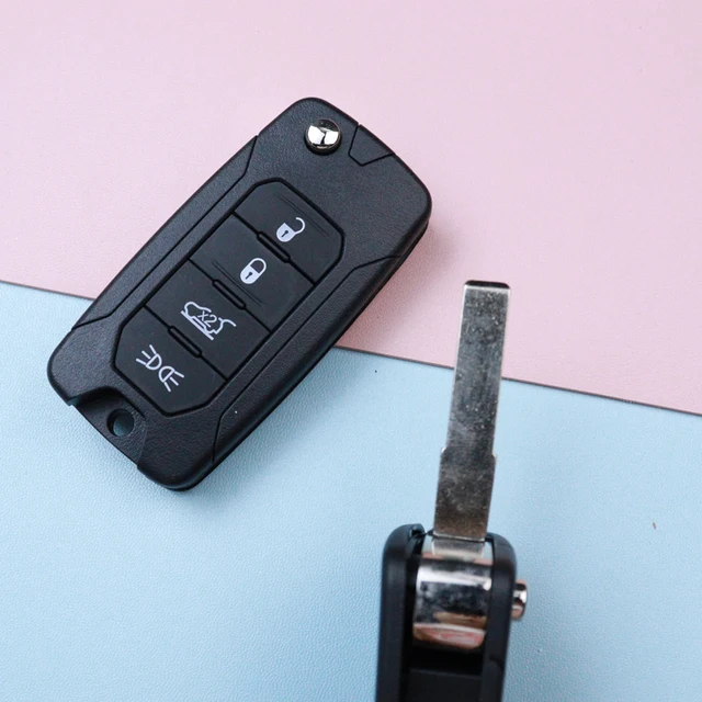 2 3 4 ปุ่มกุญแจรถ Key Case SHELL สําหรับ JEEP RENEGADE เข็มทิศ Patriot Liberty Wrangler RENEGADE 2015 2016 2017 2018 3