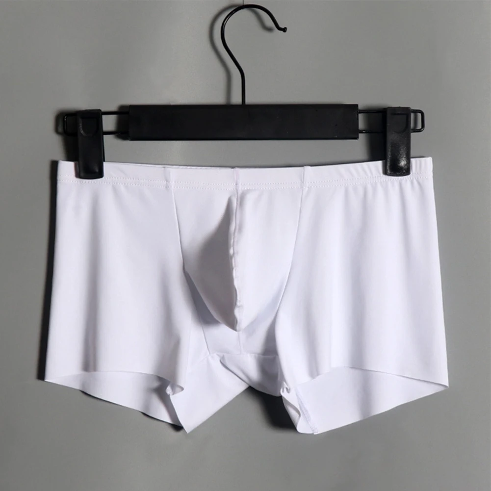 

Men Trunks Underwear Elephant Nose Boxer Briefs Ice Silk Shorts Panties Bulge Pouch Underpants Ultra-thin Arrow Panties
