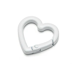 Heart Shaped Carabiner Keychain Hook Set for DIY Jewelry and Crafting (White)